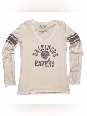 47 Women's Baltimore Ravens Long Sleeve V-Neck Tee - Cream